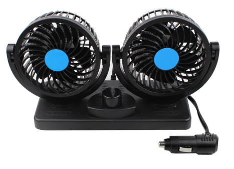 พัดลม ติดรถยนต์ 2หัวHX-T303